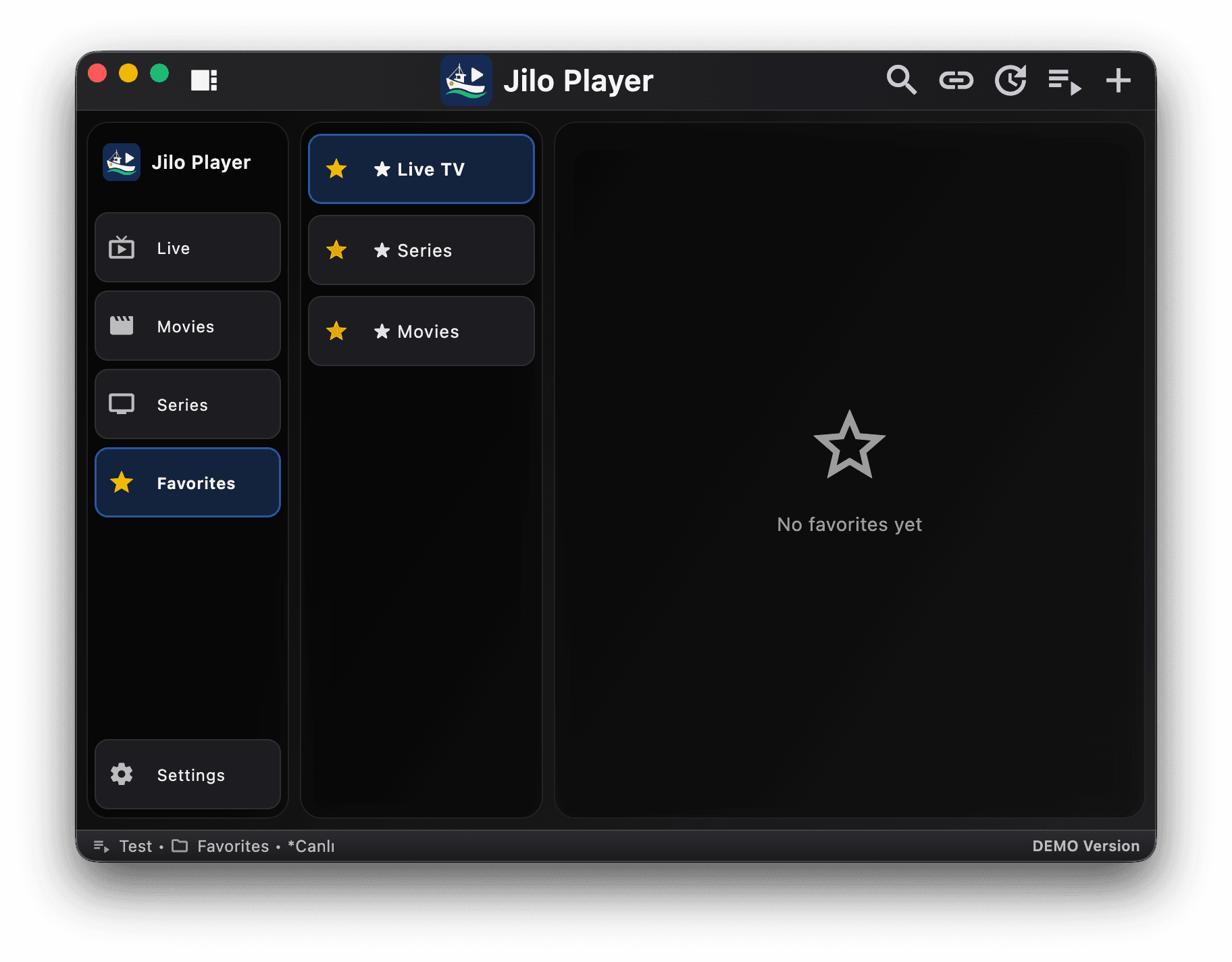 Jilo Player arayüz ekran görüntüsü 5