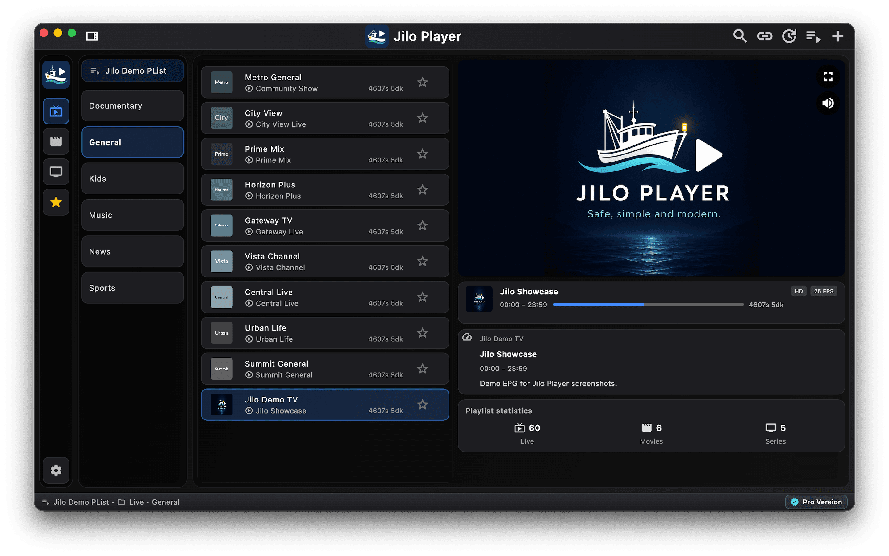 Jilo Player arayüz ekran görüntüsü 2