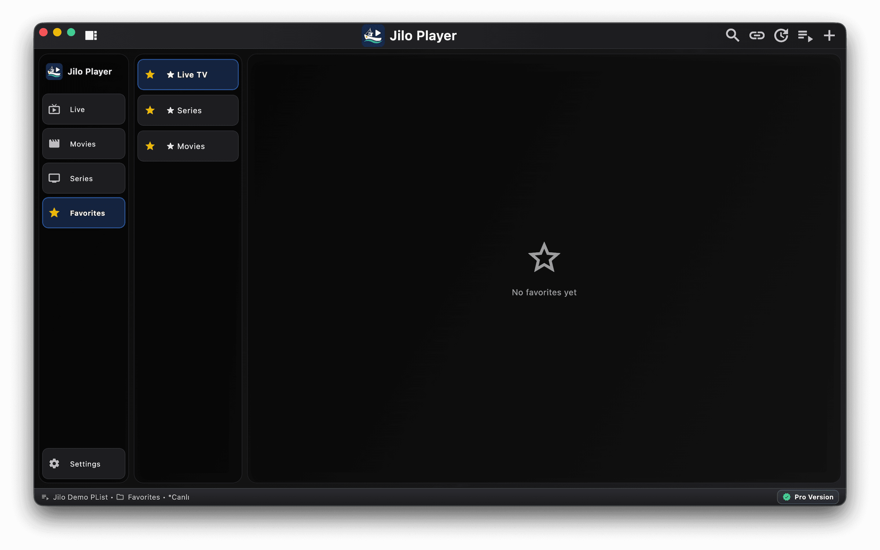 Jilo Player arayüz ekran görüntüsü 4